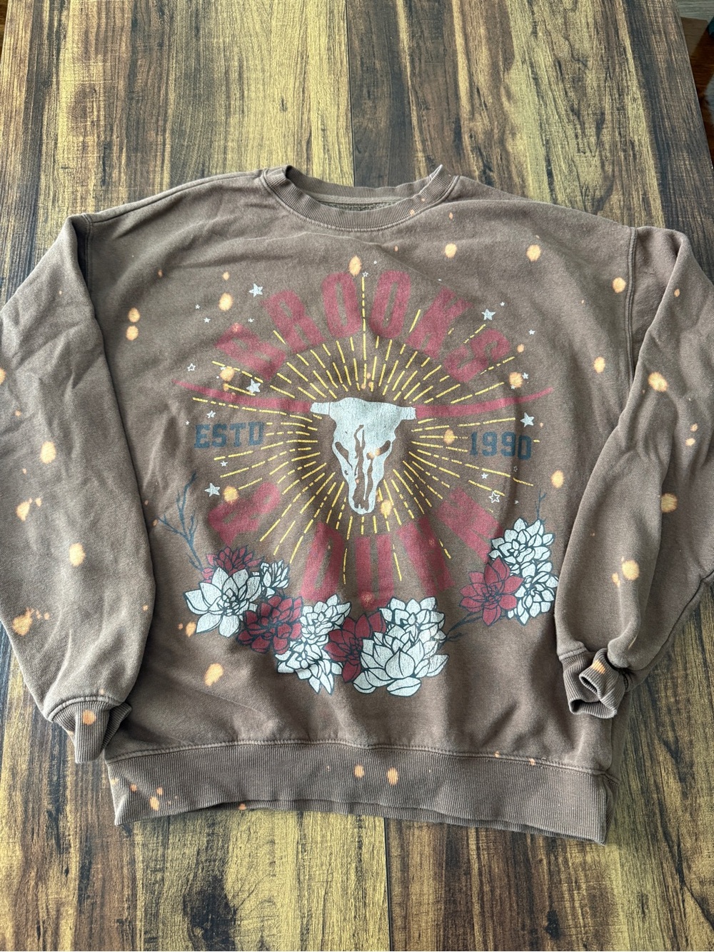 Brooks & Dunn Graphic Crewneck Sweatshirt Distressed Style
